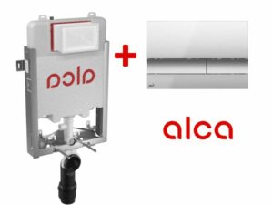 ALCA PLAST Chasse encastrable + Plaque de commande Chromé