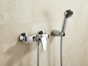 Easy Mitigeur de Douche Chrome avec Douchette et Support SANINDUSA