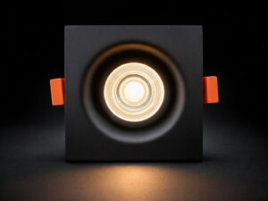 SOCLE SPOT ENCASTRE CARRE FIXE NOIR FORME SOUPLE