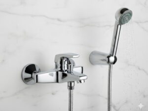 Easy Mitigeur Bain Douche Chrome avec Douchette et Support